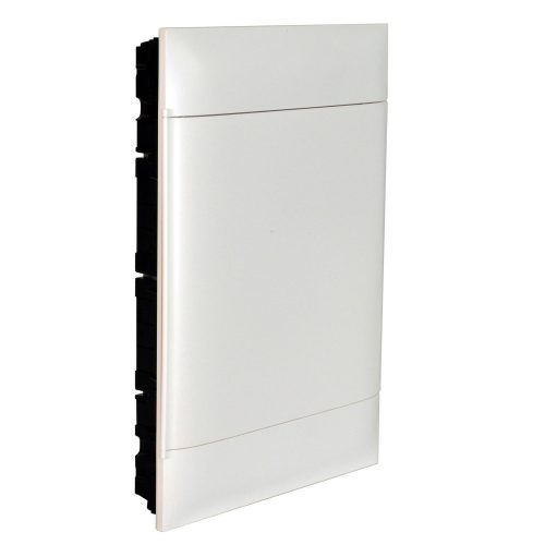 LEGRAND-137168 PractiboxS 3 sor 18 modul, gipszkartonba süllyeszthető kiselosztó(850°C), fehér ajtóval, védőföld és nulla elosztókapoccsal