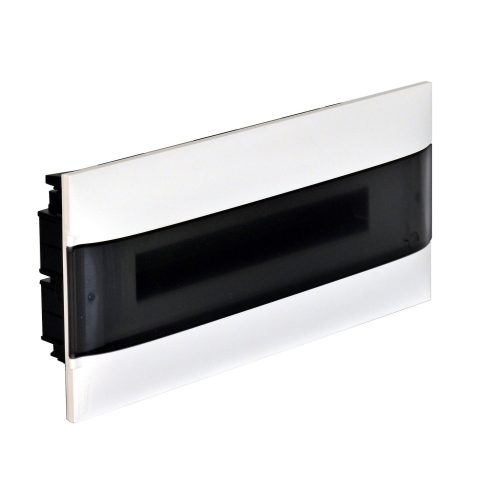 LEGRAND-137175 PractiboxS 1 sor 22 modul, gipszkartonba süllyeszthető kiselosztó(850°C), átlátszó füstszínű ajtóval, védőföld és nulla elosztókapoccsal