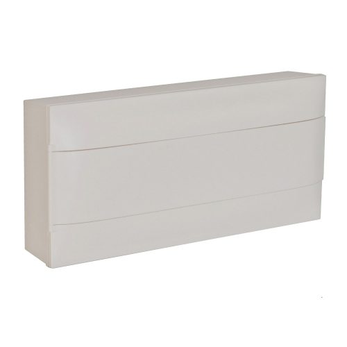 LEGRAND-137205 PractiboxS 1 sor 22 modul, falon kívüli kiselosztó(650°C), fehér ajtóval, védőföld és nulla elosztókapoccsal