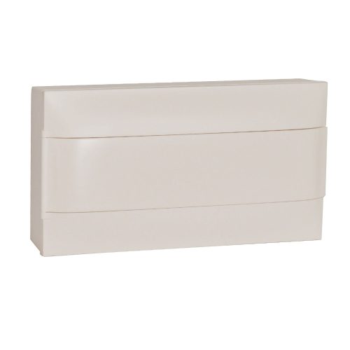 LEGRAND-137206 PractiboxS 1 sor 18 modul, falon kívüli kiselosztó(650°C), fehér ajtóval, védőföld és nulla elosztókapoccsal