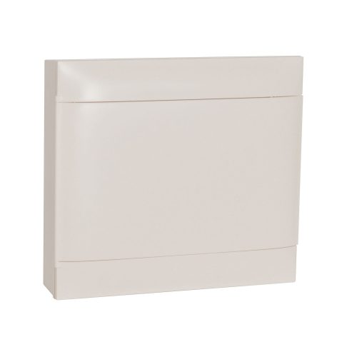LEGRAND-137207 PractiboxS 2 sor 18 modul, falon kívüli kiselosztó(650°C), fehér ajtóval, védőföld és nulla elosztókapoccsal
