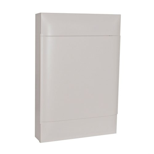 LEGRAND-137208 PractiboxS 3 sor 18 modul, falon kívüli kiselosztó(650°C), fehér ajtóval, védőföld és nulla elosztókapoccsal