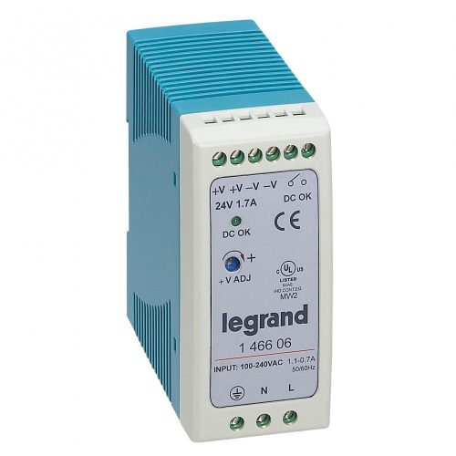 LEGRAND-146606 - Legrand tápegység 40W 100-240/24V= kapcsolóüzemű stabilizált