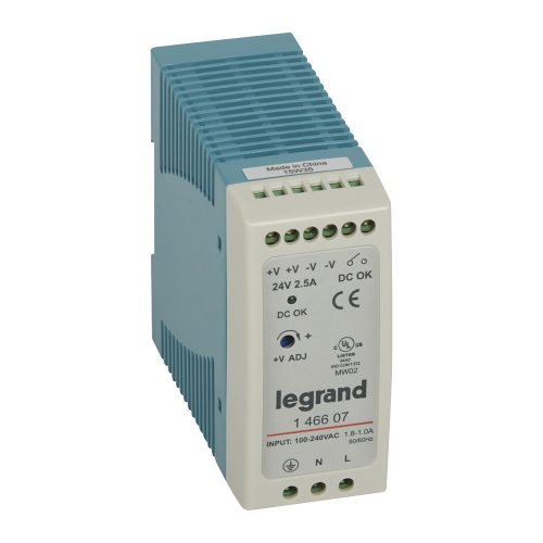 LEGRAND-146607 Legrand tápegység 60W 100-240/24V= kapcsolóüzemű stabilizált