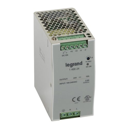 LEGRAND-146624 Legrand tápegység 240VA 115-230/24V= kapcsolóüzemű stabilizált