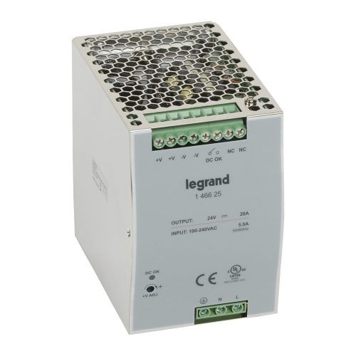 LEGRAND-146625 Legrand tápegység 480VA 115-230/24V= kapcsolóüzemű stabilizált