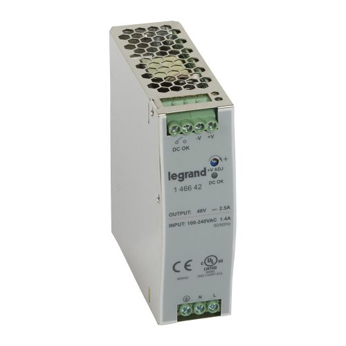 LEGRAND-146642 - Legrand tápegység 120VA 115-230/48V= kapcsolóüzemű stabilizált