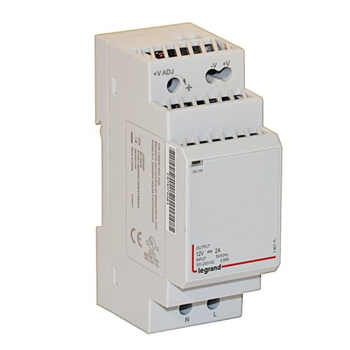 LEGRAND-146711 Lexic Egyfázisú kapcsolóüzemű tápegység - 24 W - 100-240V~ / 12V = - 2 A