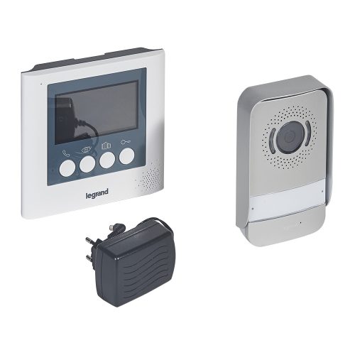 LEGRAND-369110 Legrand 2 vezetékes színes videó kaputelefon szett, 1 v. 2 lakásos, 4,3"-os beltéri egységgel