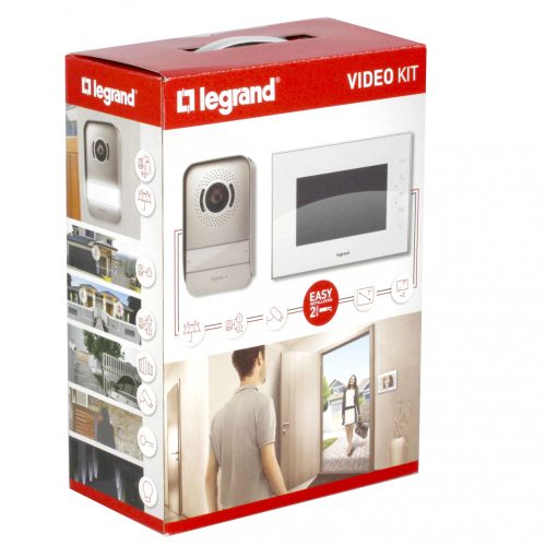LEGRAND-369230 Legrand 2 vezetékes színes videó kaputelefon szett, 1 v. 2 lakásos, 7"-os FEHÉR beltéri egységgel