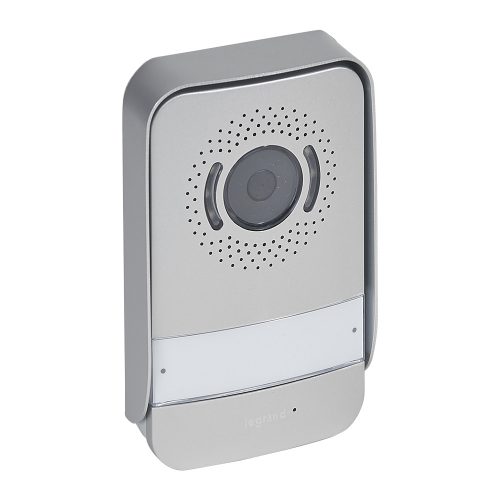 LEGRAND-369339 Legrand 2 vezetékes EASYKIT kaputelefon kiegészítő: kaputábla és esővédő keret: színes videó, alumínium előlap, címketartós nyomógomb, 1 vagy 2 lakásos használatra konfigurálható