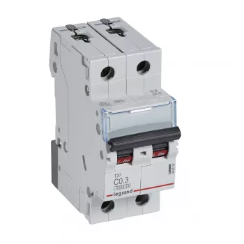 LEGRAND-403518 TX3 kismegszakító 2P C0,3 6000A/6kA BIC