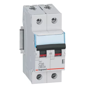 LEGRAND-403529 TX3 kismegszakító 2P C20 6000A/6kA BIC
