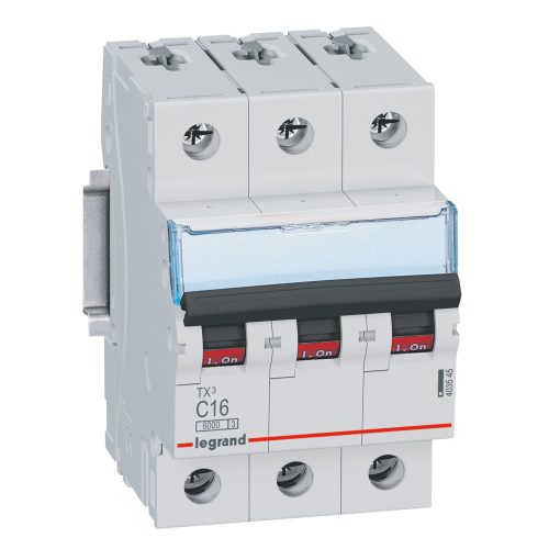 LEGRAND-403545 TX3 kismegszakító 3P C16 6000A/6kA BIC