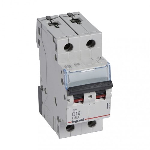 LEGRAND-403738 TX3 kismegszakító 2P D16 6000A/6kA BIC