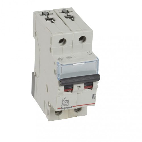 LEGRAND-403739 TX3 kismegszakító 2P D20 6000A/6kA BIC