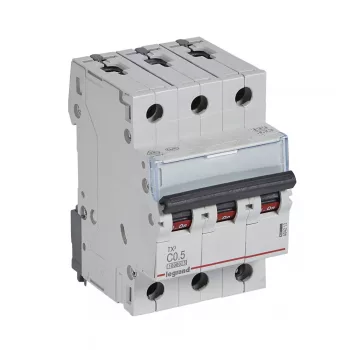 LEGRAND-404213 TX3 kismegszakító 3P C0,5 10000A/10kA BIC