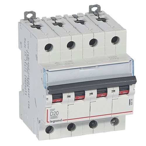 LEGRAND-408148 DX3 kismegszakító 4P D20 6000A/10kA