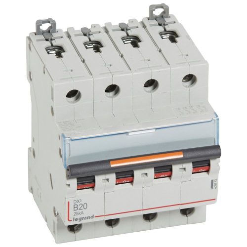 LEGRAND-409743 DX3 kismegszakító 25kA 4P 400V~ B20