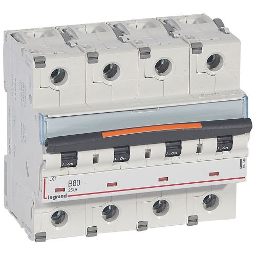 LEGRAND-409749 DX3 kismegszakító 25kA 4P 400V~ B80