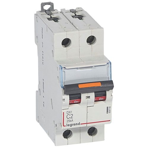 LEGRAND-409765 DX3 kismegszakító 25kA 2P 230/400V~ C2