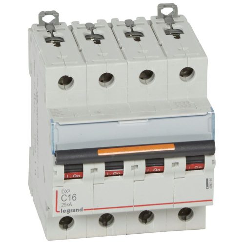 LEGRAND-409794 DX3 kismegszakító 25kA 4P 400V~ C16
