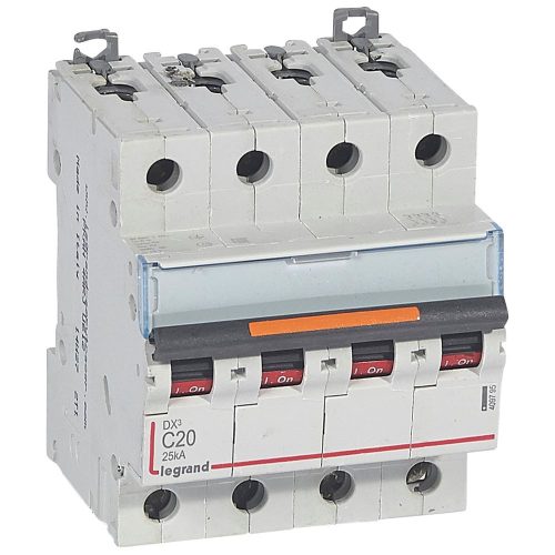 LEGRAND-409795 DX3 kismegszakító 25kA 4P 400V~ C20