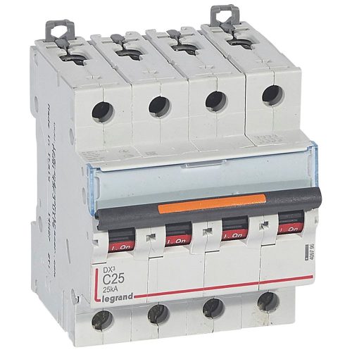 LEGRAND-409796 DX3 kismegszakító 25kA 4P 400V~ C25