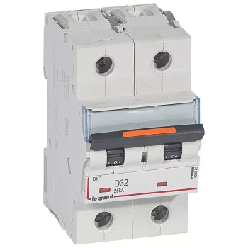 LEGRAND-409823 DX3 kismegszakító 25kA 2P 230/400V~ D32