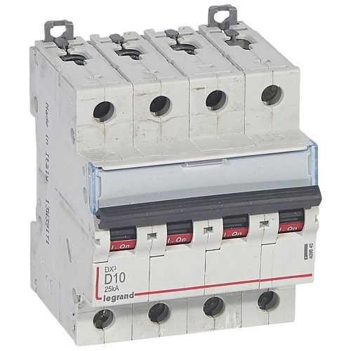 LEGRAND-409845 DX3 kismegszakító 25kA 4P 400V~ D10