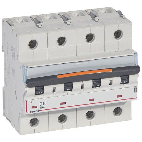 LEGRAND-409846 DX3 kismegszakító 25kA 4P 400V~ D16