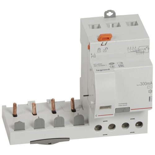 LEGRAND-410512 DX3 áramvédő relé 4P 400V~ AC 63A 300mA