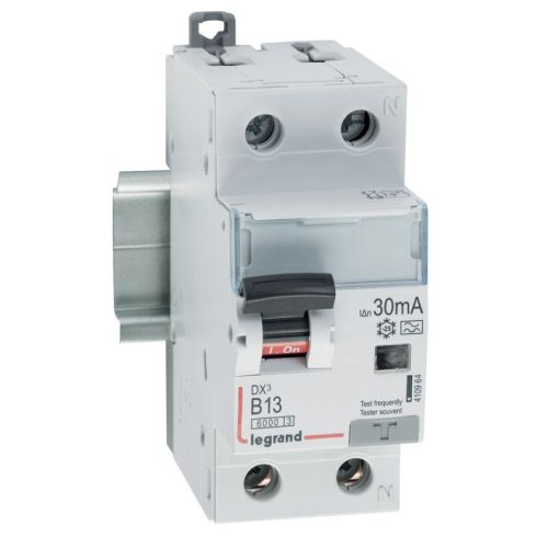 LEGRAND-410964 DX3 1P+N kombinált áram-védőkapcsoló B13 6000A / 10kA 30mA A típus