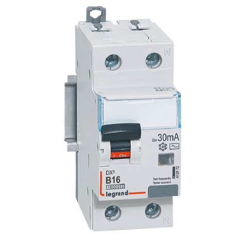 LEGRAND-410972 DX3 1P+N kombinált áram-védőkapcsoló B16 10000A / 10kA 30MA AC típus