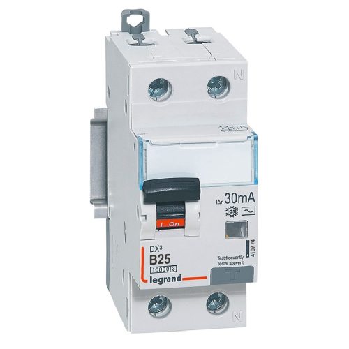 LEGRAND-410974 DX3 1P+N kombinált áram-védőkapcsoló B25 10000A / 10kA 30MA AC típus