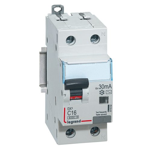 LEGRAND-411002 DX3 1P+N kombinált áram-védőkapcsoló C16 6000A / 10kA 30mA AC típus