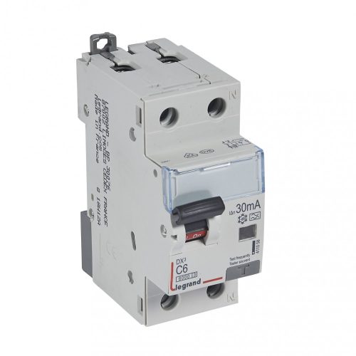 LEGRAND-411058 DX3 1P+N kombinált áram-védőkapcsoló C6 6000A / 10kA 30mA A típus