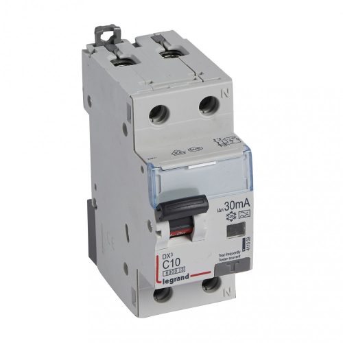 LEGRAND-411059 DX3 1P+N kombinált áram-védőkapcsoló C10 6000A / 10kA 30mA A típus