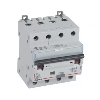  LEGRAND-411225 DX3 4P kombinált áram-védőkapcsoló  B20 6000A / 10kA 30mA A típus