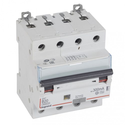 LEGRAND-411230 DX3 4P kombinált áram-védőkapcsoló  B20 6000A / 10kA 300mA A típus