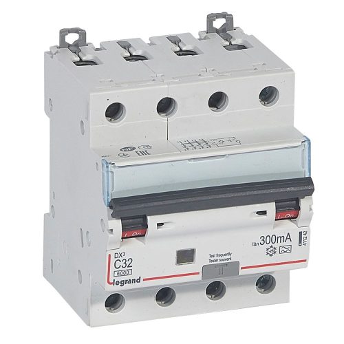 LEGRAND-411242 DX3 4P  kombinált áram-védőkapcsoló C32 6000A / 10kA 300mA A típus