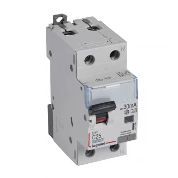   LEGRAND-411298 DX3 1P+N kombinált áram-védőkapcsoló C25 10000A / 10kA 30MA A típus