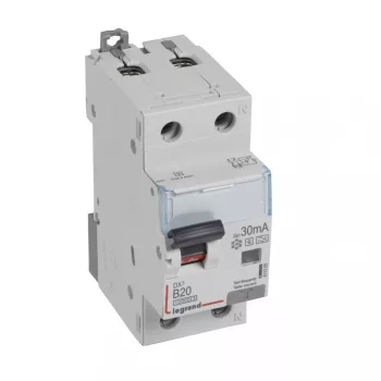   LEGRAND-411305 DX3 1P+N kombinált áram-védőkapcsolóR B20 10000A / 10kA 30MA  Hpi