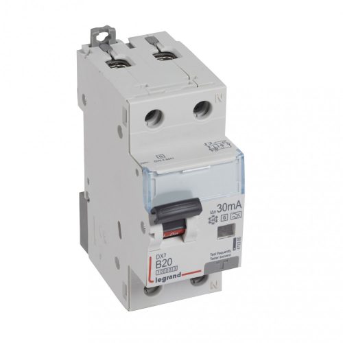LEGRAND-411305 DX3 1P+N kombinált áram-védőkapcsolóR B20 10000A / 10kA 30MA  Hpi