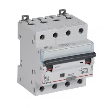   LEGRAND-411356 DX3 4P kombinált áram-védőkapcsoló  B13 6000A / 10kA 30mA