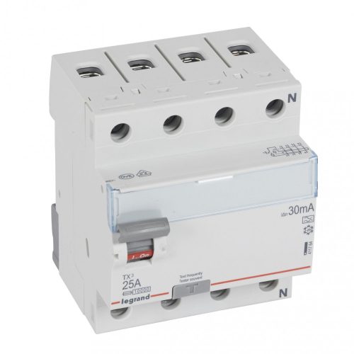 LEGRAND-411764 TX3 áram-védőkapcsoló 4P D 25A 30MA A