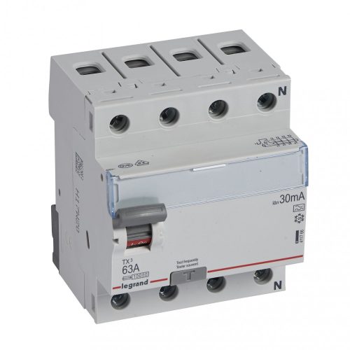 LEGRAND-411766 TX3 áram-védőkapcsoló 4P D 63A 30MA A
