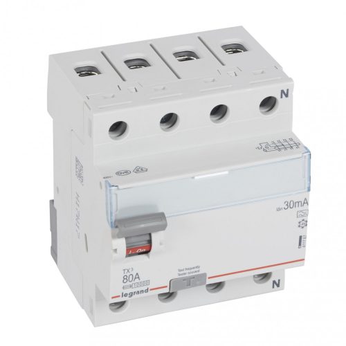 LEGRAND-411767 TX3 áram-védőkapcsoló 4P D 80A 30MA A