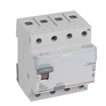 LEGRAND-411777 TX3 áram-védőkapcsoló 4P D 80A 100MA A