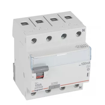 LEGRAND-411778 TX3 áram-védőkapcsoló 4P D 100A 100MA A